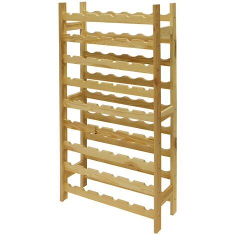 CANTINETTA PORTABOTTIGLIE ALBERIAMO 54 POSTI IN ABETE MASSELLO 63x27H120CM