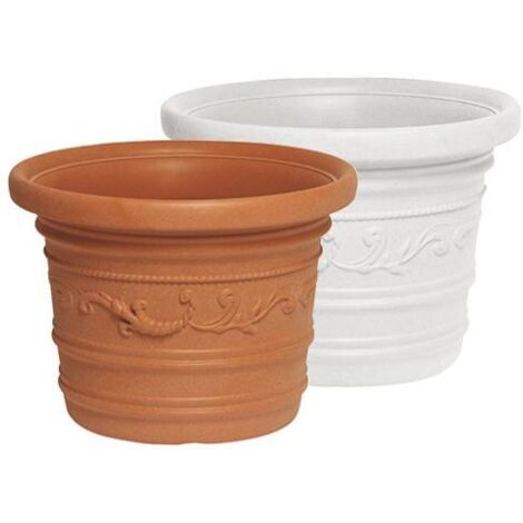 PRESTIGE VASO TONDO IN RESINA PER PIANTE E FIORI 40 CM