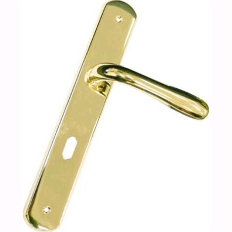 MANIGLIA per porte Con PLACCA mod. AMALFI Oro Lucido 1 coppia