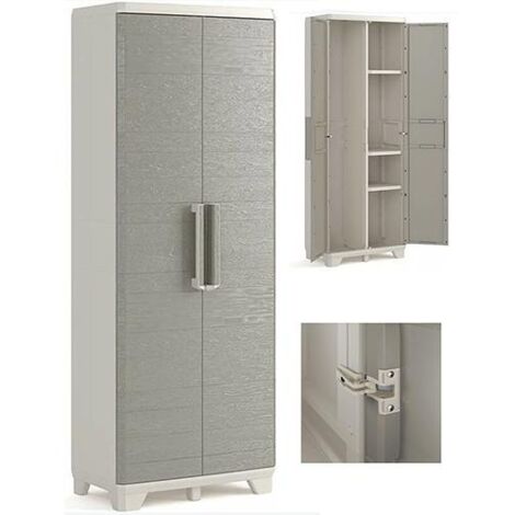 ARMADIO RESINA """KETER WOOD""" PORTASCOPE L68 P39 H173 BEIGE/EFFETTO LEGNO