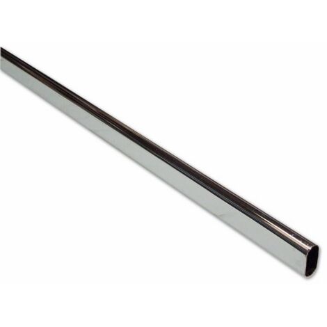 Tubo Asta per Armadio Ovale Colore Cromato profilo 30x15mm Lunghezza 3 metri