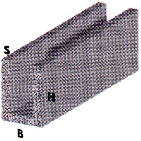 PROFILO ALLUMINIO """CANALINO U""" 10X10MM 2MT ARGENTO  (1012)