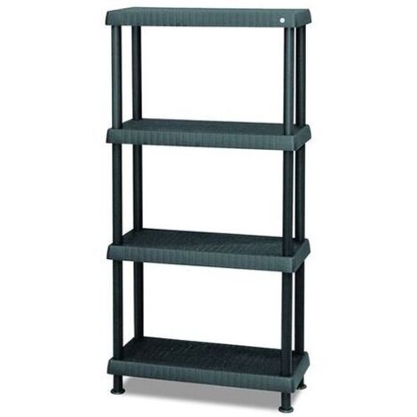 Scaffale in Polipropilene 4 Ripiani 70X30X130H cm colore Nero