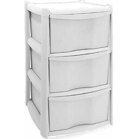 CASSETTIERA 3 CASSETTI L40 P40 H60CM COLORE BIANCO
