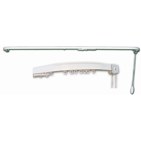 Scorritenda Binario tenda a corda in Alluminio con Curve Bianco 200 cm
