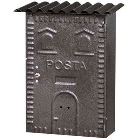 Cassetta Postale mod. 83 in Ferro Battuto per Esterni 22x7x35H cm col. Bronzo