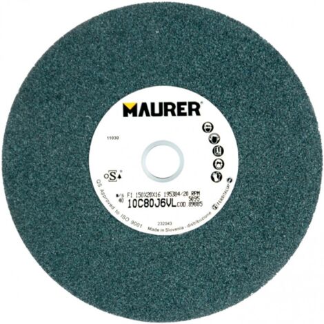 Mola Abrasiva al Carburo di Silicio Misura 125X20X16 mm Grana 80 Maurer