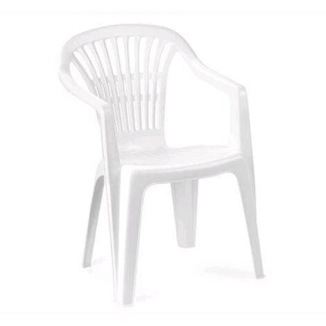 Sedia Da Giardino In Resina mod. Ischia con Braccioli Impilabile BIANCA