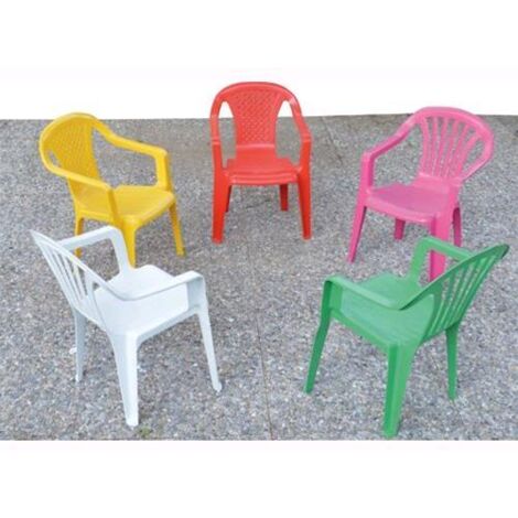 SEDIA in RESINA con BRACCIOLI per Bambini COLORI Assortiti 36,5x40x52H