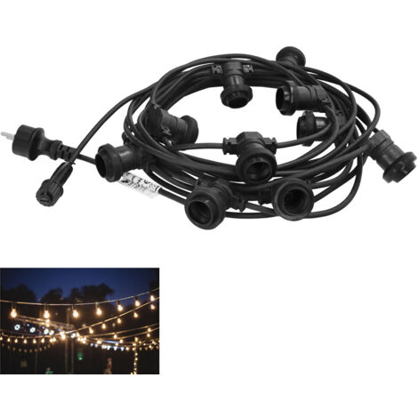CATENA LUMINOSA PORTALAMPADE E27 NERA 10MT IP54 S/LAMPADE - CF. SCATOLA