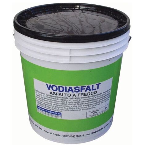 Asfalto Freddo Vodiasfalt 20Kg impermeabilizzante e Protettivo in edilizia