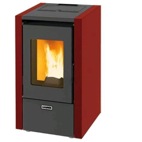 STUFA a PELLET 6,15 KW Mod. MIGNON 6 MAURER Fino a 55 mq Bordeaux