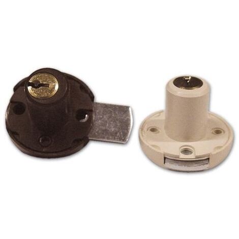 Serratura a Cilindro per Cassetto Meroni Art 3/S col.Marrone  Altezza 20mm  17mm