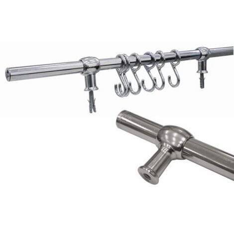 Tubo sottopensile da cucina pesante Cromo Lucido 90 cm con accessori inclusi