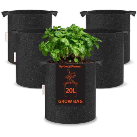 5er Set Bunte 30,5L Pflanzbeutel Filz  Stoff-Pflanzscke Fr Tomaten,  Gemse & Blumen Gemse Pflanztasche