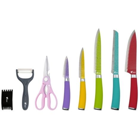Set de 8 Cuchillos con Hoja de Acero Inoxidable Antiadherente Oferta exclusiva (1/3)