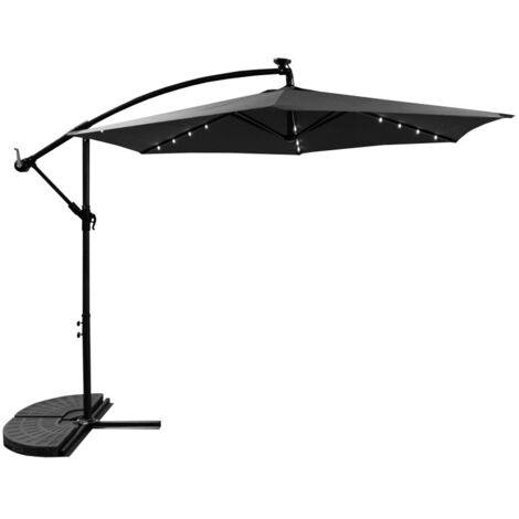 COSTWAY Ombrellone Esterno 300 cm, con 32 Luci LED, Ombrellone Giardino