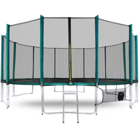 Aga SPORT PRO Trampolino 518 cm Verde scuro + rete di protezione + scala + tasca per le scarpe