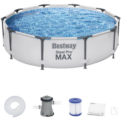 Piscina fuori terra Bestway Steel Pro Max Ø 305 x H 76 cm – Struttura in acciaio resistente – Capacità 4678 litri – Pompa filtro inclusa (1/10)