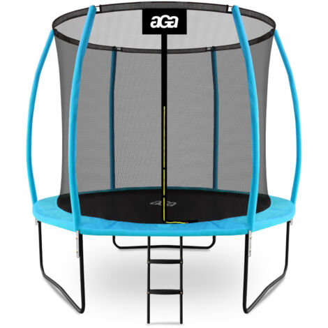 Aga SPORT EXCLUSIVE Trampolín 250 cm Azul claro + red de protección + escalera