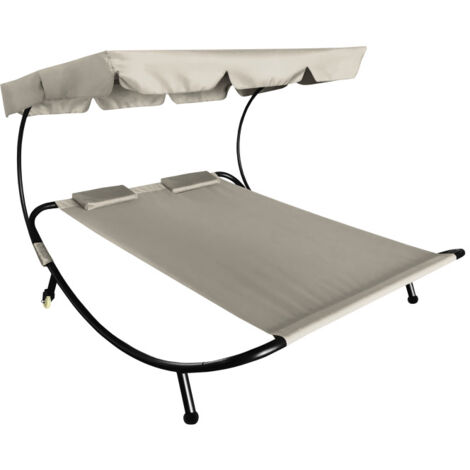 Aga tumbona de jardín para dos personas con toldo Beige