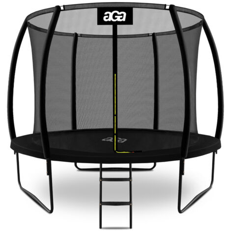 Aga SPORT EXCLUSIVE Trampolín 305 cm Negro + red de protección + escalera