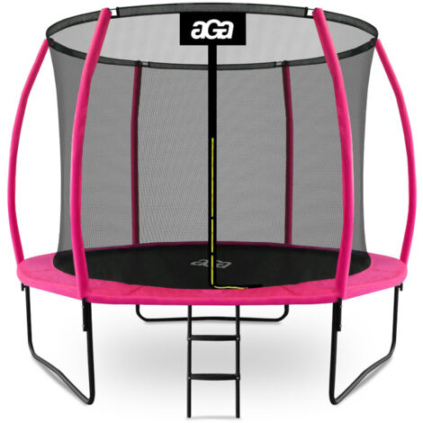 Aga SPORT EXCLUSIVE Trampolín 305 cm Rosa + red de protección + escalera