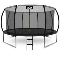 Aga SPORT EXCLUSIVE Trampolín 430 cm Negro + red de protección + escalera