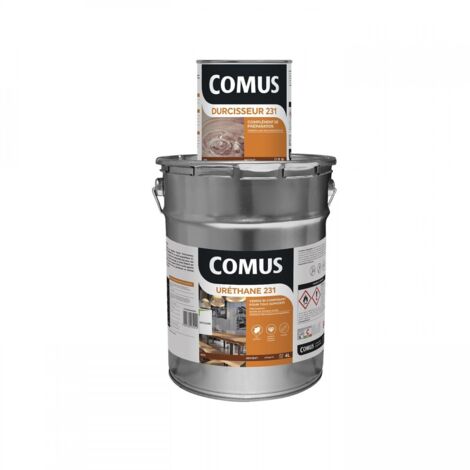 Comus – Vernis polyuréthane bi-composant incolore 4.8L – Résistant aux agents chimiques – Aspect satin pour bois et métaux – Application facile