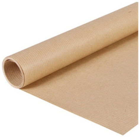 Papier kraft brun 60g/m² rouleau 5m x 1m – 100% naturel – Fines lignes pour créations artistiques – Applications pratiques