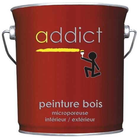 Peinture glycéro pour bois extérieur 2.5L – Aspect satiné – Protection microporeuse – Régule l'humidité – Convient bois feuillus et résineux – Addict