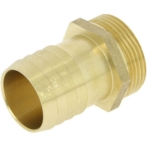Anquier – Embout laiton cannelé Ø32 mâle 1'1/4 – Raccord fileté 1'1/4 pour tuyaux polyéthylène – Température max +70°C – Résistant à la corrosion