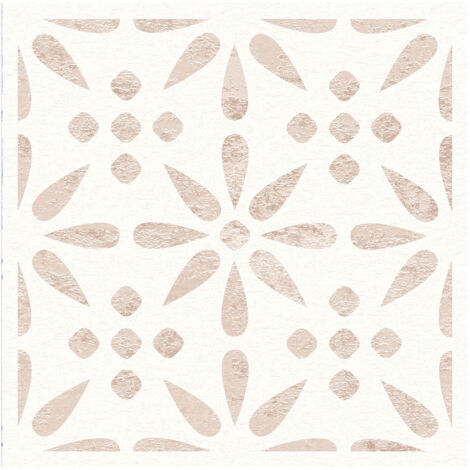 Dalles murales adhésives effet carrelage vintage fleur 30.5x30.5cm – Pack de 6 – PVC compact imperméable pour salle de bain – Access Deco (1/2)