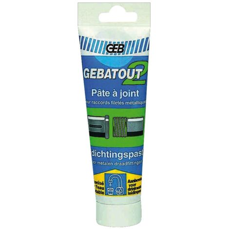 GEB – Pâte à joint non durcissante pour raccords filetés métalliques – Étanchéité immédiate – Tube 125ml – Agrément WRAS pour eau potable