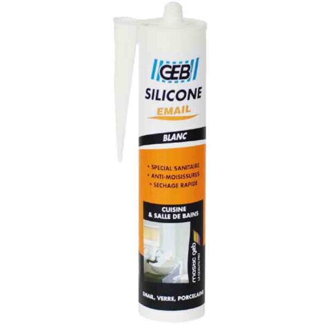 Mastic Silicone Surface émaillée Cartouche 250 Ml Blanc - Geb (1/2)