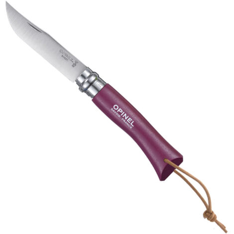 Opinel - Couteau Baroudeur n°7 - lame 8 cm violet avec lien en cuir