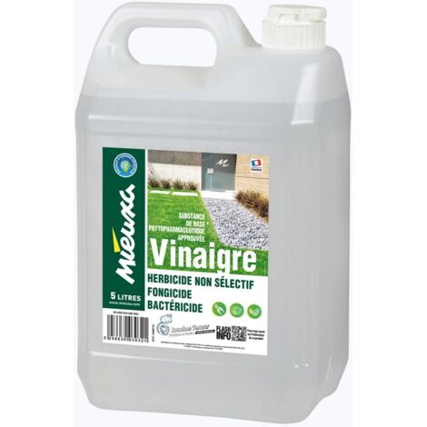 Vinaigre désherbant naturel 9.5° pour élimination des mauvaises herbes – 5 litres – Vinaigre d'alcool 6° d'acidité biologique – Mieuxa