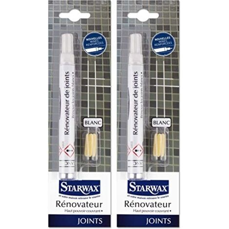 STARWAX RÉNOVATEUR POUR JOINTS BLANCS - 2X - IDÉAL POUR RÉNOVER LES JOINTS BLANCS - SÉCHAGE RAPIDE - INODORE 676