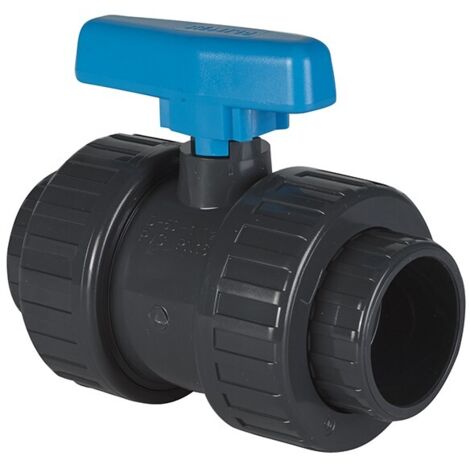 Vanne PVC pression à coller FF Ø63 mm – Boisseau pour contrôle de débit – 16 bars – Compatible plomberie et piscine – Sorodist