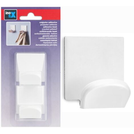 Crochet Adhx2 Base Acier Blanc      - Inofix (1/3)