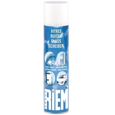 Nettoyant vitre et pare-brise 400ml – Nettoie sans traces ni reflets – Pour vitres, miroirs, émailles, stratifiés – Riem