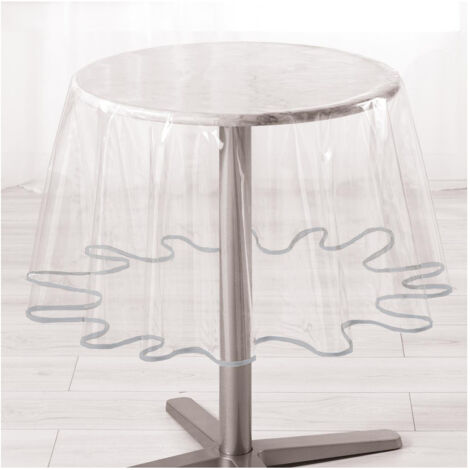 Homemaison – Nappe transparente ø160cm – Épaisseur 20/100ème – Finition biais – Souplesse et beau tombé