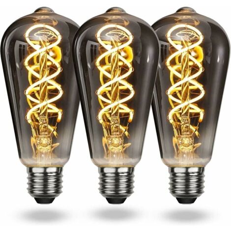 E27 Vintage LED-Glühbirne Warmweiß, Vintage E27 dimmbare Spiralfaden-Glühbirne 4 W weiches Licht, E27 Vintage Edison-Glühbirne geeignet für Wohnzimmer, Schlafzimmer, Flur, Terrasse usw. [Energieklasse (1/5)