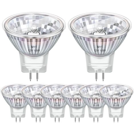8er-Pack GU4 MR11 Halogenlampen 12 V 10 W, MR11 Halogenlampe 2800 K Warmweiß dimmbar, GU4 Halogen für Zuhause, Landschaft, Einbau, Schienenbeleuchtung [Energieklasse G]