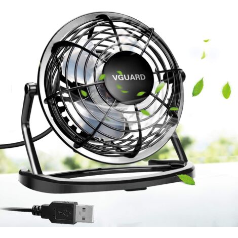 Mini-USB-Ventilator, 360-Grad-Drehung, 4 Zoll tragbarer, leiser Schreibtisch-/Tischventilator für PC-Tisch, Kinderwagen, Zuhause, Büro, Camping, Reisen – Schwarz – AIMOONSA