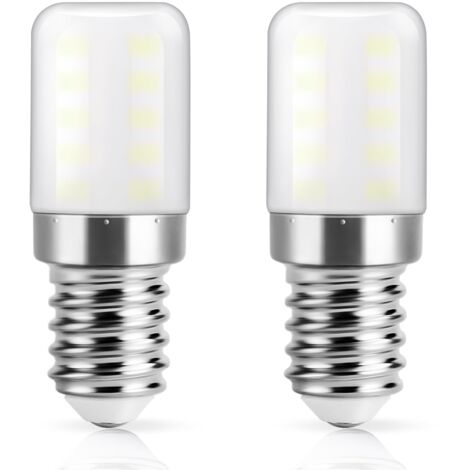E14 LED-Kühlschranklampe, Kaltweiß 6000 K, 3 W ersetzt 30 W Halogen-Kühlschranklampe, 300 lm, kleine LED-Lampe mit Schraubsockel für Kühlschrank, Dunstabzugshaube, Nähmaschine, 2 Einheiten [Energiekla