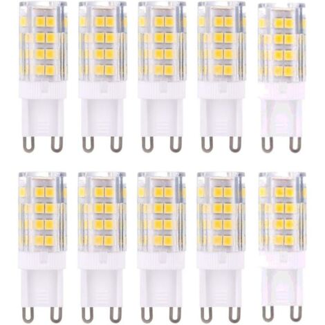 G9 LED-Lampen, Warmweiß 3000 K, 5 W, G9 LED-Glühbirne, entspricht 40 W Halogenlampen, 420 Lumen, nicht dimmbar, 10er-Pack [Energieklasse F]