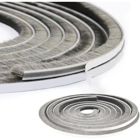 Bürstendichtung für Schiebetüren, 5 m (L) x 9 mm (B) x 23 mm (T), Bürstendichtung, selbstklebende Bürstendichtung, selbstklebende Bürstenleiste, Fensterdichtung für Schalldämmtüren, für Schiebetüren u (1/5)