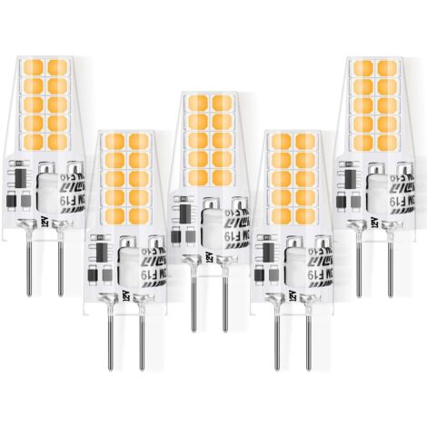 G4 LED 3W 12V AC/DC Glühbirnen, 30W Halogenbirne Äquivalent, Warmweiß 3000K, Nicht dimmbar, 5er-Pack [Energieklasse E]