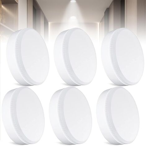 Gx53 LED-Leuchtmittel Warmweiß 3000k 6 Stück, Gx53 LED-Glühbirne Warmweiß 7W 700lm, Gx53 LED-Einbaustrahler ersetzt Halogenlampen, Schrankglühbirnen [Energieklasse F]